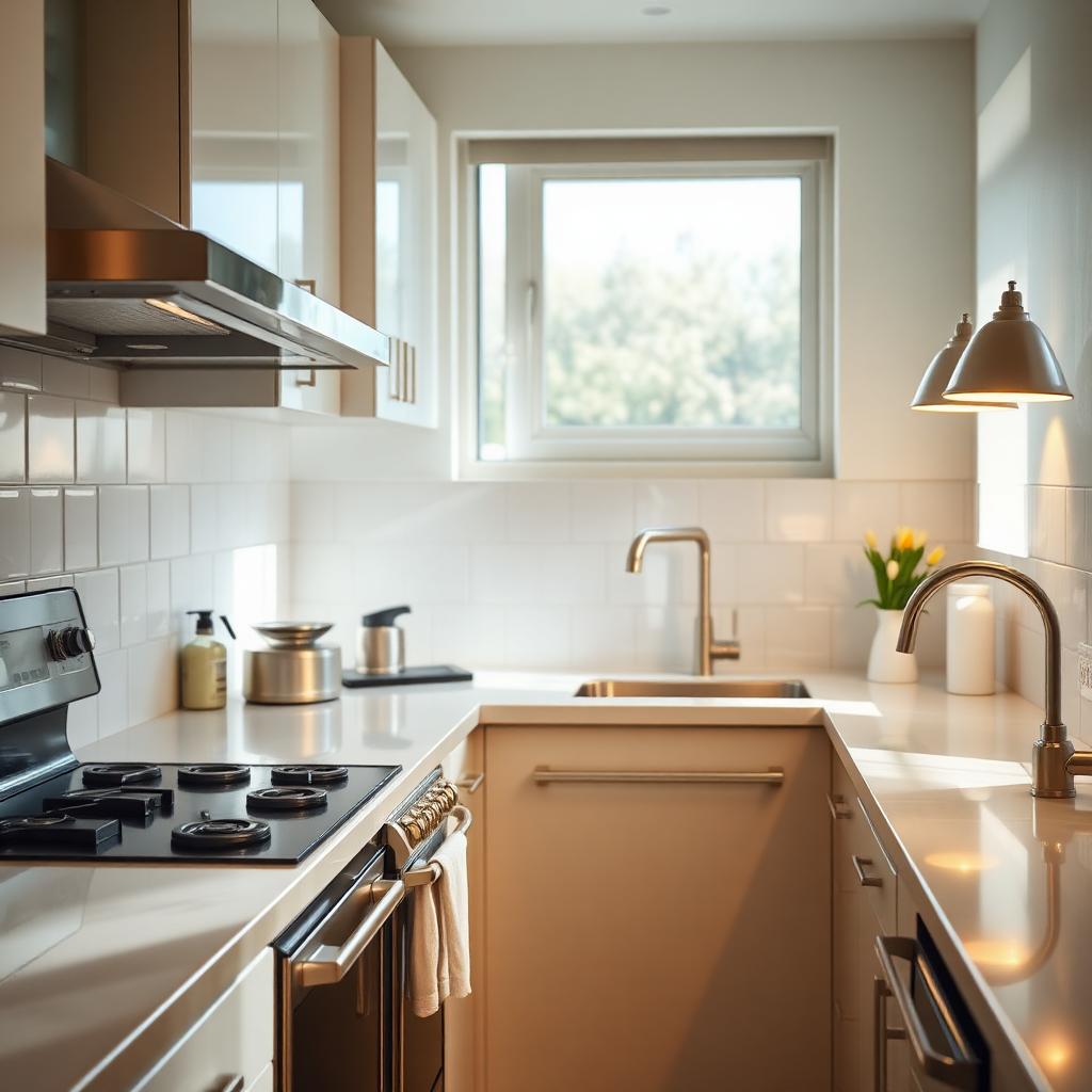 Sparkling clean kitchen after a deep clean